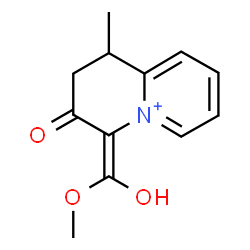 ChemSpider 2D Image | (4E)-4-[Hydroxy(methoxy)methylene]-1-methyl-3-oxo-1,2,3,4-tetrahydroquinolizinium | C12H14NO3
