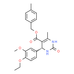 ChemSpider 2D Image | 4-Methylbenzyl (4R)-4-(4-ethoxy-3-methoxyphenyl)-6-methyl-2-oxo-1,2,3,4-tetrahydro-5-pyrimidinecarboxylate | C23H26N2O5