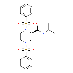 ChemSpider 2D Image | (2R)-N-Isopropyl-1,4-bis(phenylsulfonyl)-2-piperazinecarboxamide | C20H25N3O5S2
