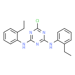 ChemSpider 2D Image | 6-Chloro-N,N'-bis(2-ethylphenyl)-1,3,5-triazine-2,4-diamine | C19H20ClN5