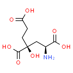 ChemSpider 2D Image | (1S,3S)-1-Amino-3-hydroxy-1,3,5-pentanetricarboxylic acid | C8H13NO7