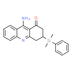 ChemSpider 2D Image | 9-Amino-3-[dimethyl(phenyl)silyl]-3,4-dihydro-1(2H)-acridinone | C21H22N2OSi