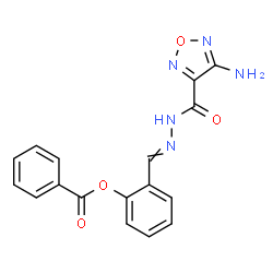 ChemSpider 2D Image | 2-({[(4-Amino-1,2,5-oxadiazol-3-yl)carbonyl]hydrazono}methyl)phenyl benzoate | C17H13N5O4