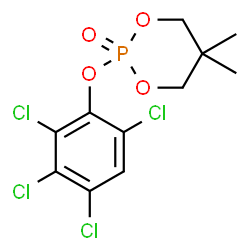 ChemSpider 2D Image | 5,5-Dimethyl-2-(2,3,4,6-tetrachlorophenoxy)-1,3,2-dioxaphosphinane 2-oxide | C11H11Cl4O4P