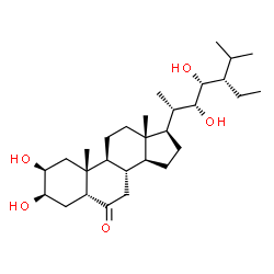 ChemSpider 2D Image | (2beta,3beta,5beta,22R,23R)-2,3,22,23-Tetrahydroxystigmastan-6-one | C29H50O5
