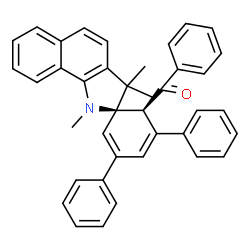 ChemSpider 2D Image | Phenyl[(2R,6'S)-1,3,3-trimethyl-3',5'-diphenyl-1,3-dihydrospiro[benzo[g]indole-2,1'-cyclohexa[2,4]dien]-6'-yl]methanone | C39H33NO