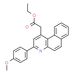 ChemSpider 2D Image | Ethyl [3-(4-methoxyphenyl)benzo[f]quinolin-1-yl]acetate | C24H21NO3