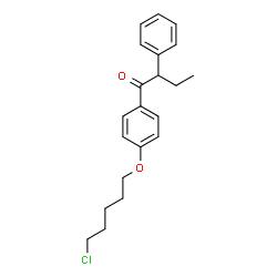 ChemSpider 2D Image | 1-{4-[(5-Chloropentyl)oxy]phenyl}-2-phenyl-1-butanone | C21H25ClO2