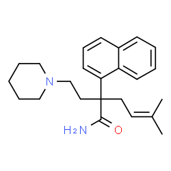 ChemSpider 2D Image | 5-Methyl-2-(1-naphthyl)-2-[2-(1-piperidinyl)ethyl]-4-hexenamide | C24H32N2O