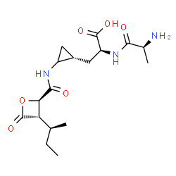ChemSpider 2D Image | L-Alanyl-3-{(1R)-2-[({(2R,3S)-3-[(2S)-2-butanyl]-4-oxo-2-oxetanyl}carbonyl)amino]cyclopropyl}-L-alanine | C17H27N3O6