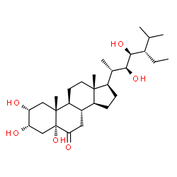 ChemSpider 2D Image | (2alpha,3alpha,5alpha,22S,23S)-2,3,5,22,23-Pentahydroxystigmastan-6-one | C29H50O6