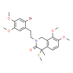 ChemSpider 2D Image | 2-[2-(2-Bromo-4,5-dimethoxyphenyl)ethyl]-7,8-dimethoxy-4-methyl-4-(methylsulfanyl)-1,4-dihydro-3(2H)-isoquinolinone | C23H28BrNO5S
