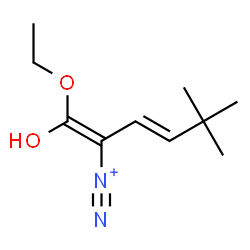 ChemSpider 2D Image | (1E,3E)-1-Ethoxy-1-hydroxy-5,5-dimethyl-1,3-hexadiene-2-diazonium | C10H17N2O2