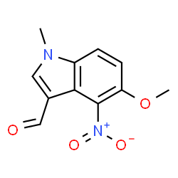 ChemSpider 2D Image | 5-METHOXY-1-METHYL-4-NITROINDOLE-3-CARBOXALDEHYDE | C11H10N2O4