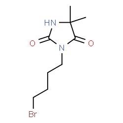 ChemSpider 2D Image | 3-(4-Bromobutyl)-5,5-dimethyl-2,4-imidazolidinedione | C9H15BrN2O2