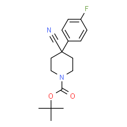 ChemSpider 2D Image | tert-butyl 4-cyano-4-(4-fluorophenyl)piperidine-1-carboxylate | C17H21FN2O2