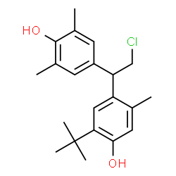 ChemSpider 2D Image | 4-[2-Chloro-1-(4-hydroxy-3,5-dimethylphenyl)ethyl]-5-methyl-2-(2-methyl-2-propanyl)phenol | C21H27ClO2