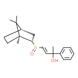 ChemSpider 2D Image | (3E)-2-Phenyl-4-{(S)-[(1S,2S,4S)-1,7,7-trimethylbicyclo[2.2.1]hept-2-yl]sulfinyl}-3-buten-2-ol | C20H28O2S