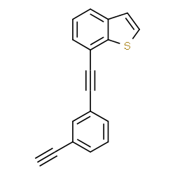 ChemSpider 2D Image | 7-[(3-Ethynylphenyl)ethynyl]-1-benzothiophene | C18H10S