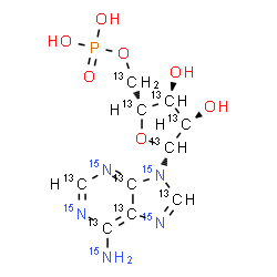 ChemSpider 2D Image | (~13~C_10_,~15~N_5_)-5'-Adenylic acid | 13C10H1415N5O7P