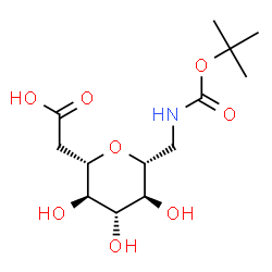 ChemSpider 2D Image | (1S)-1,5-Anhydro-1-(carboxymethyl)-6-deoxy-6-({[(2-methyl-2-propanyl)oxy]carbonyl}amino)-D-glucitol | C13H23NO8