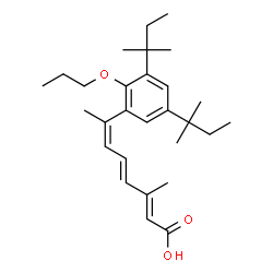 ChemSpider 2D Image | (2E,4E,6Z)-7-[3,5-Bis(2-methyl-2-butanyl)-2-propoxyphenyl]-3-methyl-2,4,6-octatrienoic acid | C28H42O3