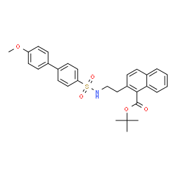 ChemSpider 2D Image | 2-Methyl-2-propanyl 2-(2-{[(4'-methoxy-4-biphenylyl)sulfonyl]amino}ethyl)-1-naphthoate | C30H31NO5S