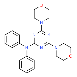 ChemSpider 2D Image | 4,6-Di(4-morpholinyl)-N,N-diphenyl-1,3,5-triazin-2-amine | C23H26N6O2