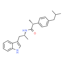 ChemSpider 2D Image | (2R)-N-[(2R)-1-(1H-Indol-3-yl)-2-propanyl]-2-(4-isobutylphenyl)propanamide | C24H30N2O