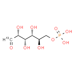 ChemSpider 2D Image | 6-O-Phosphono-D-(1-~13~C)glucose | C513CH13O9P