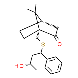 ChemSpider 2D Image | (1R,4S)-1-({[(3S)-3-Hydroxy-1-phenylbutyl]sulfanyl}methyl)-7,7-dimethylbicyclo[2.2.1]heptan-2-one | C20H28O2S