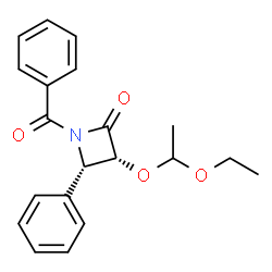 ChemSpider 2D Image | (3R,4S)-1-Benzoyl-3-(1-ethoxyethoxy)-4-phenyl-2-azetidinone | C20H21NO4