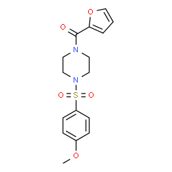 ChemSpider 2D Image | 2-Furyl{4-[(4-methoxyphenyl)sulfonyl]-1-piperazinyl}methanone | C16H18N2O5S