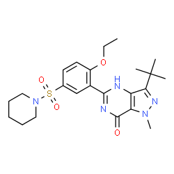ChemSpider 2D Image | 3-tert-butyl-5-[2-ethoxy-5-(piperidin-1-ylsulfonyl)phenyl]-1-methyl-1,6-dihydro-7H-pyrazolo[4,3-d]pyrimidin-7-one | C23H31N5O4S