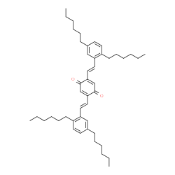 ChemSpider 2D Image | 2,5-Bis[(E)-2-(2,5-dihexylphenyl)vinyl]-1,4-benzoquinone | C46H64O2