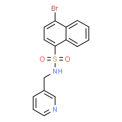 ChemSpider 2D Image | 4-Bromo-N-(3-pyridinylmethyl)-1-naphthalenesulfonamide | C16H13BrN2O2S