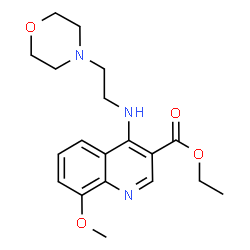 ChemSpider 2D Image | Ethyl 8-methoxy-4-{[2-(4-morpholinyl)ethyl]amino}-3-quinolinecarboxylate | C19H25N3O4