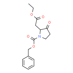 ChemSpider 2D Image | Ethyl 3-oxo-1-[(phenylmethoxy)carbonyl]-2-pyrrolidineacetate | C16H19NO5