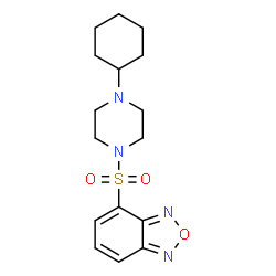 ChemSpider 2D Image | 4-[(4-Cyclohexyl-1-piperazinyl)sulfonyl]-2,1,3-benzoxadiazole | C16H22N4O3S