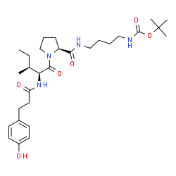 ChemSpider 2D Image | N-[3-(4-Hydroxyphenyl)propanoyl]-L-isoleucyl-N-[4-({[(2-methyl-2-propanyl)oxy]carbonyl}amino)butyl]-L-prolinamide | C29H46N4O6