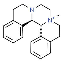 ChemSpider 2D Image | (12bR,12cR)-3-Methyl-1,2,4,5,7,8,12b,12c-octahydroisoquinolino[1',2':3,4]pyrazino[2,1-a]isoquinolin-3-ium | C21H25N2
