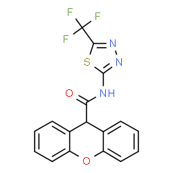 ChemSpider 2D Image | N-[5-(Trifluoromethyl)-1,3,4-thiadiazol-2-yl]-9H-xanthene-9-carboxamide | C17H10F3N3O2S