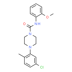 ChemSpider 2D Image | 4-(5-Chloro-2-methylphenyl)-N-(2-methoxyphenyl)-1-piperazinecarboxamide | C19H22ClN3O2