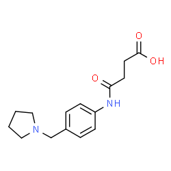 ChemSpider 2D Image | 3-{[4-(PYRROLIDIN-1-YLMETHYL)PHENYL]CARBAMOYL}PROPANOIC ACID | C15H20N2O3