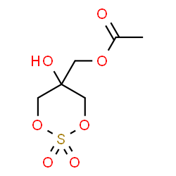 ChemSpider 2D Image | (5-Hydroxy-2,2-dioxido-1,3,2-dioxathian-5-yl)methyl acetate | C6H10O7S