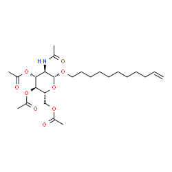 ChemSpider 2D Image | 10-Undecen-1-yl 2-acetamido-3,4,6-tri-O-acetyl-2-deoxy-beta-D-glucopyranoside | C25H41NO9