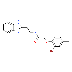ChemSpider 2D Image | N-[2-(1H-Benzimidazol-2-yl)ethyl]-2-(2-bromo-4-methylphenoxy)acetamide | C18H18BrN3O2