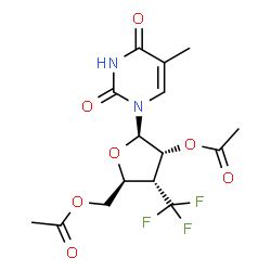 ChemSpider 2D Image | 2',5'-Di-O-acetyl-3'-deoxy-5-methyl-3'-(trifluoromethyl)uridine | C15H17F3N2O7