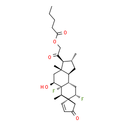 ChemSpider 2D Image | (1beta,5beta,6alpha,11beta,16alpha)-6,9-Difluoro-11-hydroxy-16-methyl-2,20-dioxo-1,5-cyclopregn-3-en-21-yl valerate | C27H36F2O5
