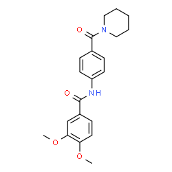 ChemSpider 2D Image | 3,4-Dimethoxy-N-[4-(1-piperidinylcarbonyl)phenyl]benzamide | C21H24N2O4